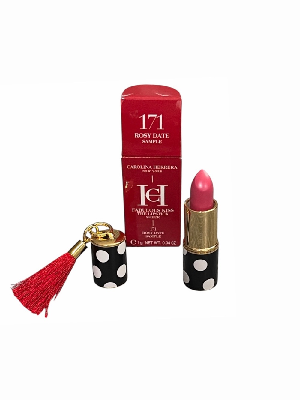 Carolina Herrera Fabulous Kiss Lipstick Sample - 171 Rosy Date (Pink)